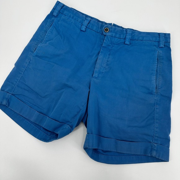 Loro Piana Mens Blue Cotton Chino Shorts Italy Size 50 Old Money Coastal Resort